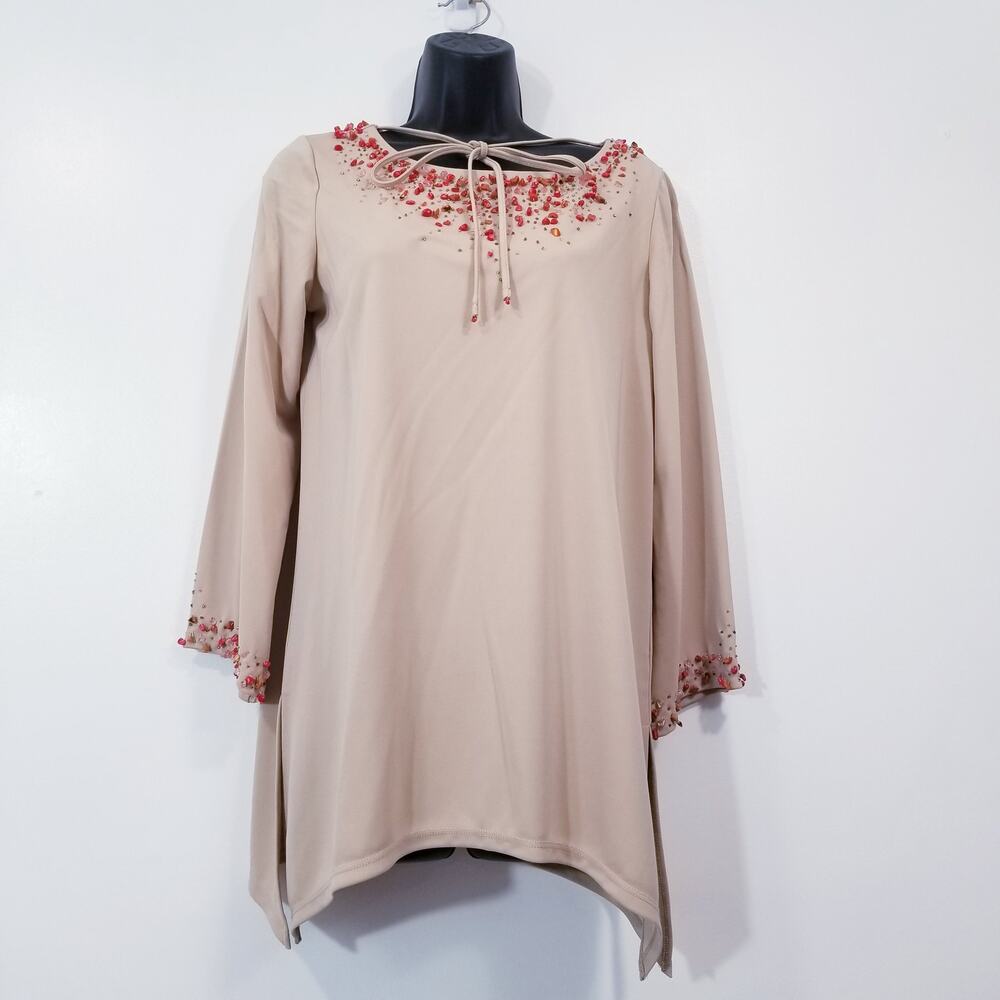 Mark Zunino Beaded Jeweled Tunic Blouse